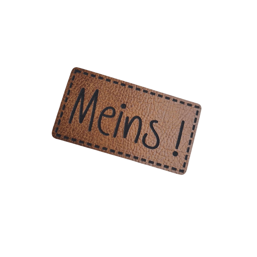 Label - Kunstleder - Braun - 4,5cm x 2,5cm - Meins