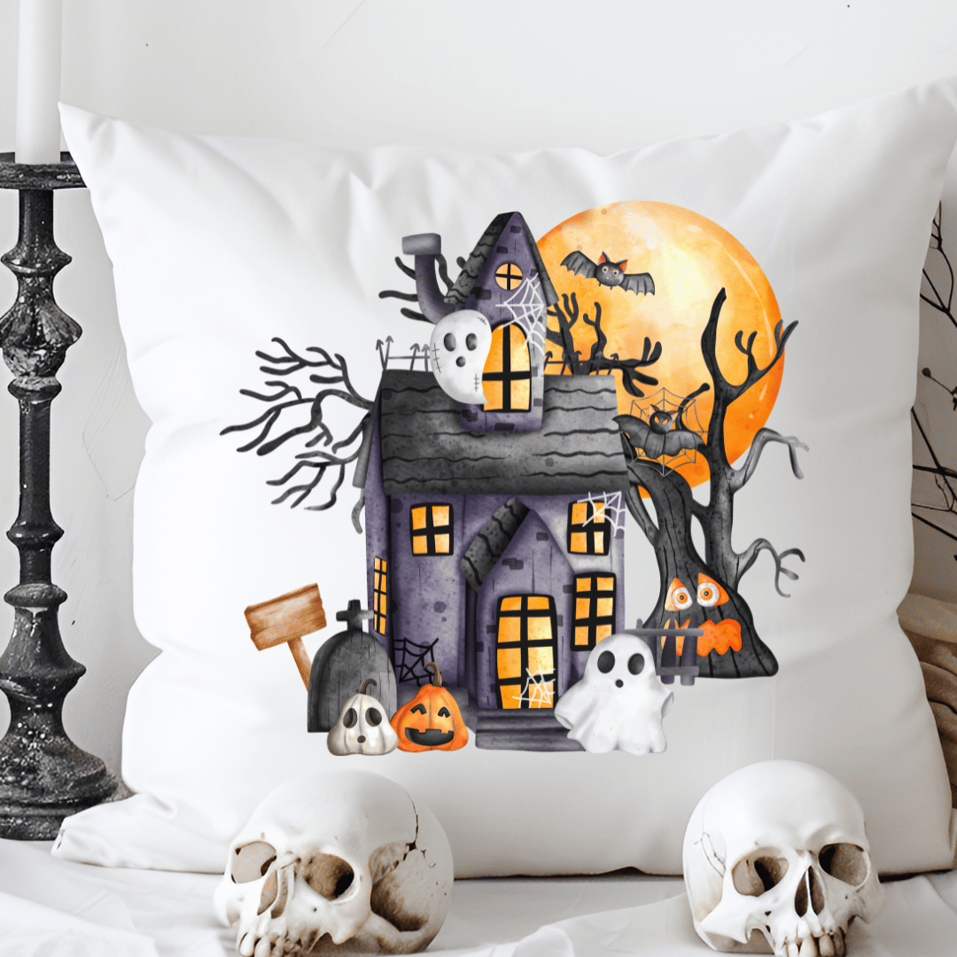 Bügelbild - Plott - Halloween - Geisterhaus - 13,8cm x 13cm