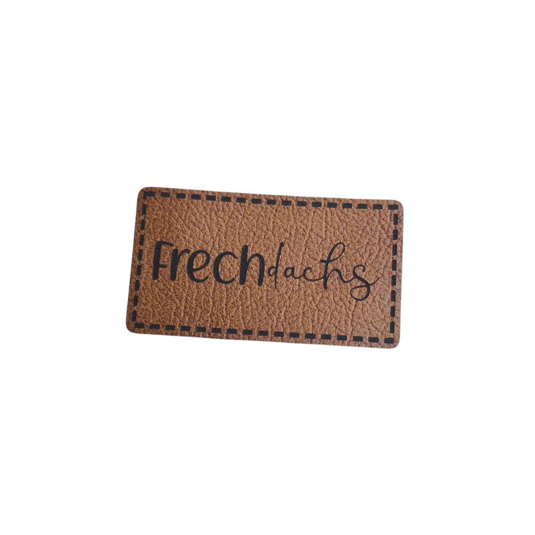 Label - Kunstleder - Braun - 4,5cm x 2,5cm - Frechdachs