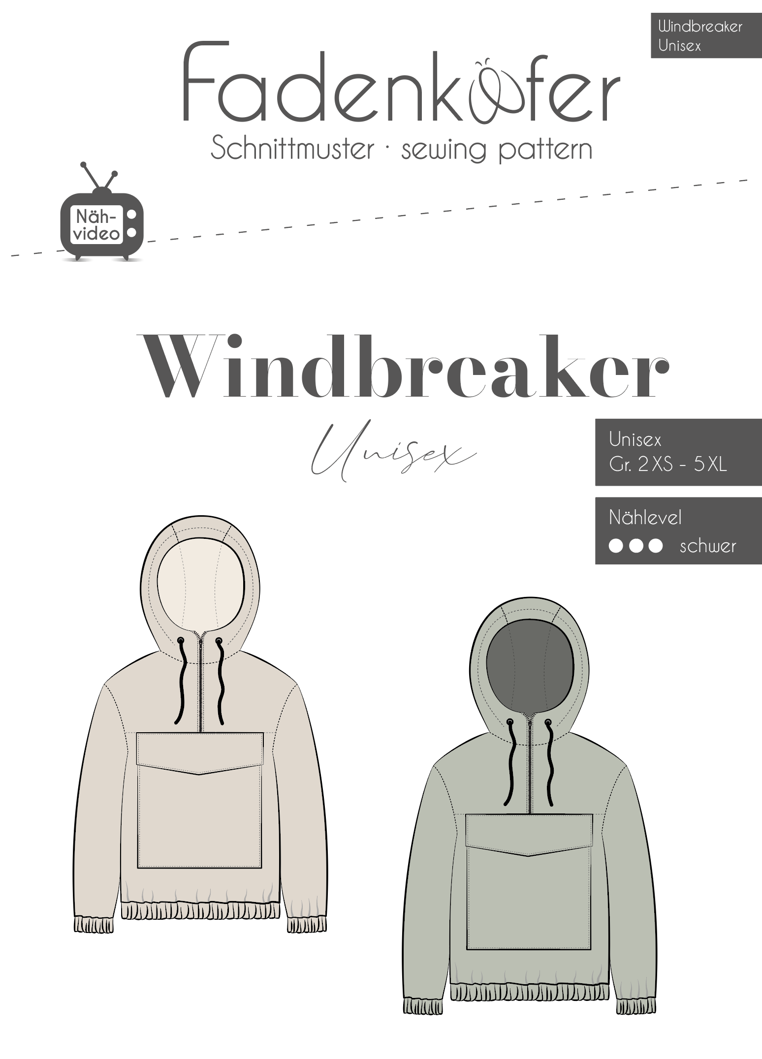 Papierschnittmuster Fadenkäfer - Windbreaker Unisex