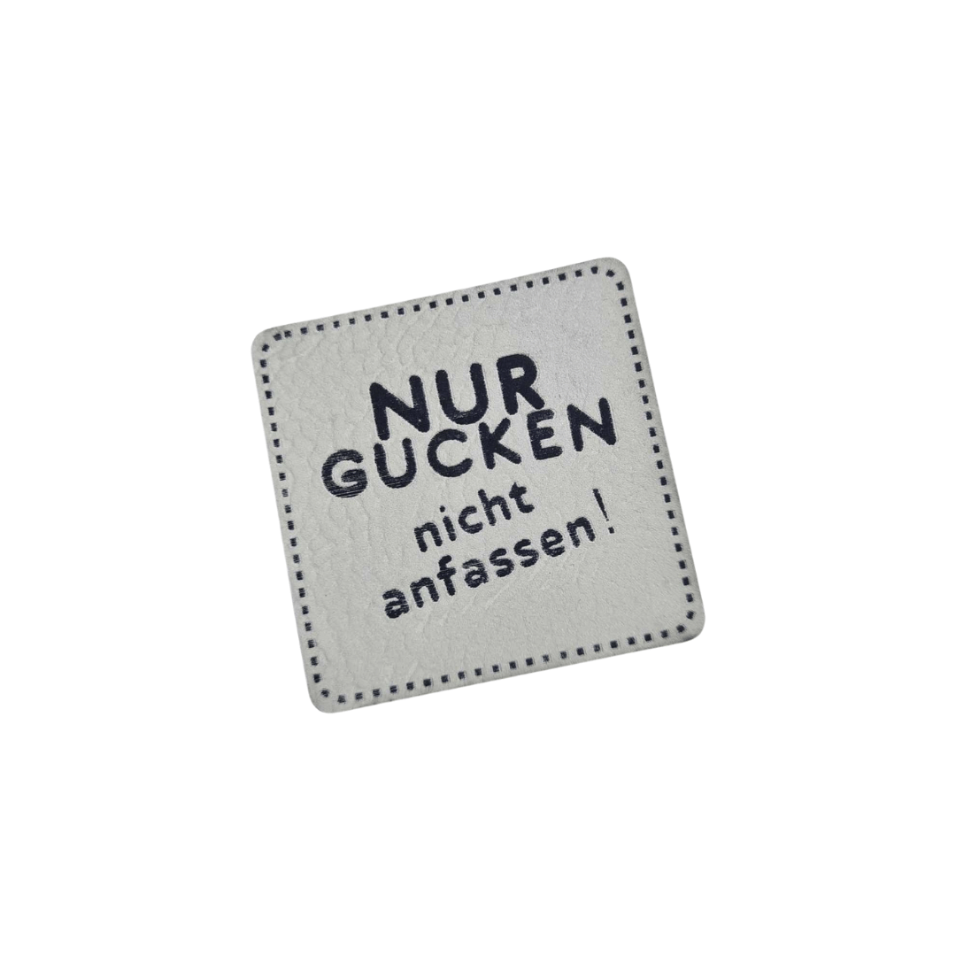 Label - Kunstleder - Weiß - 4cm x 4cm - Nur gucken