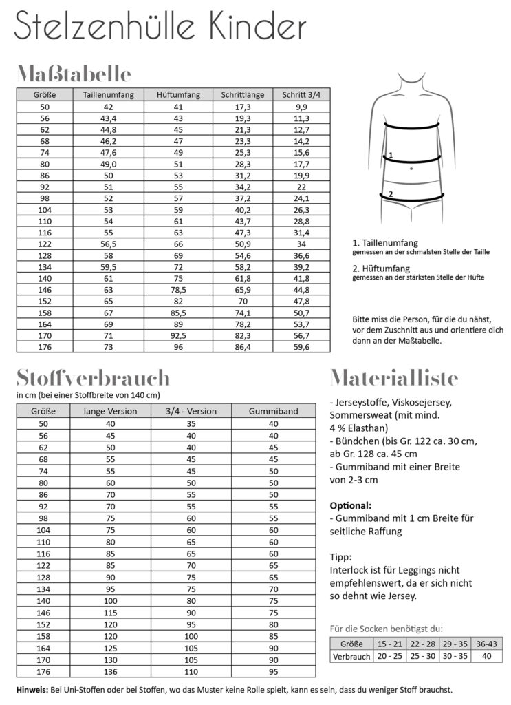 Papierschnittmuster Fadenkäfer - Stelzenhülle Kinder