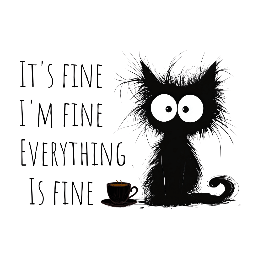 Bügelbild - Plott - I'm fine Cat -  13,5cm x 10cm