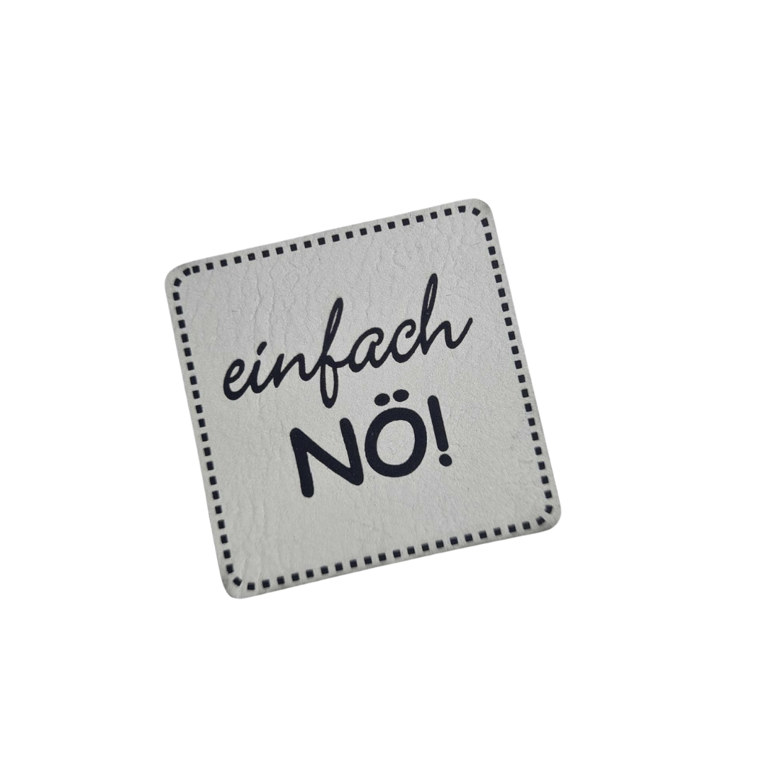 Label - Kunstleder - Weiß - 4cm x 4cm - einfach Nö!!