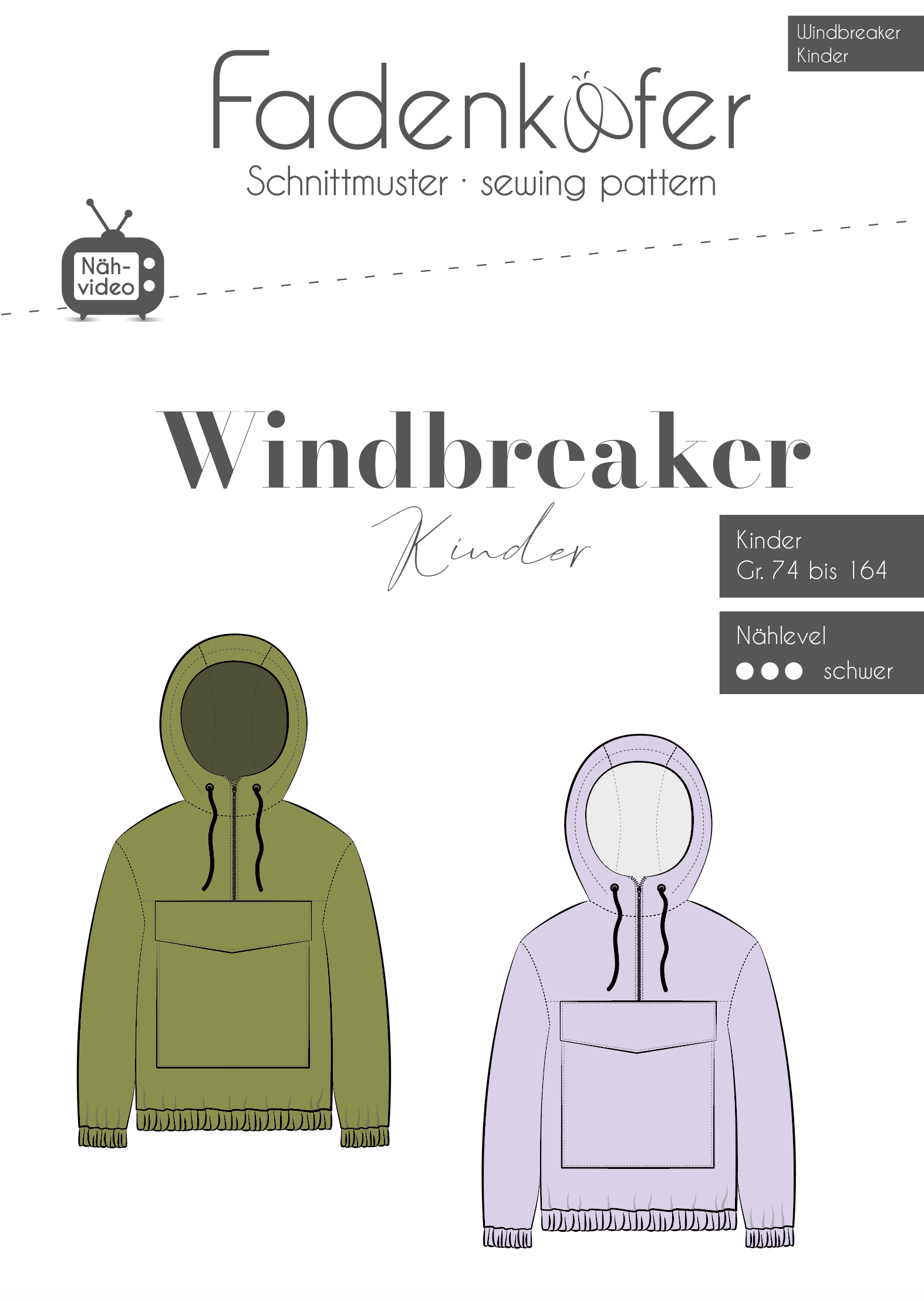 Papierschnittmuster Fadenkäfer - Windbreaker Kinder