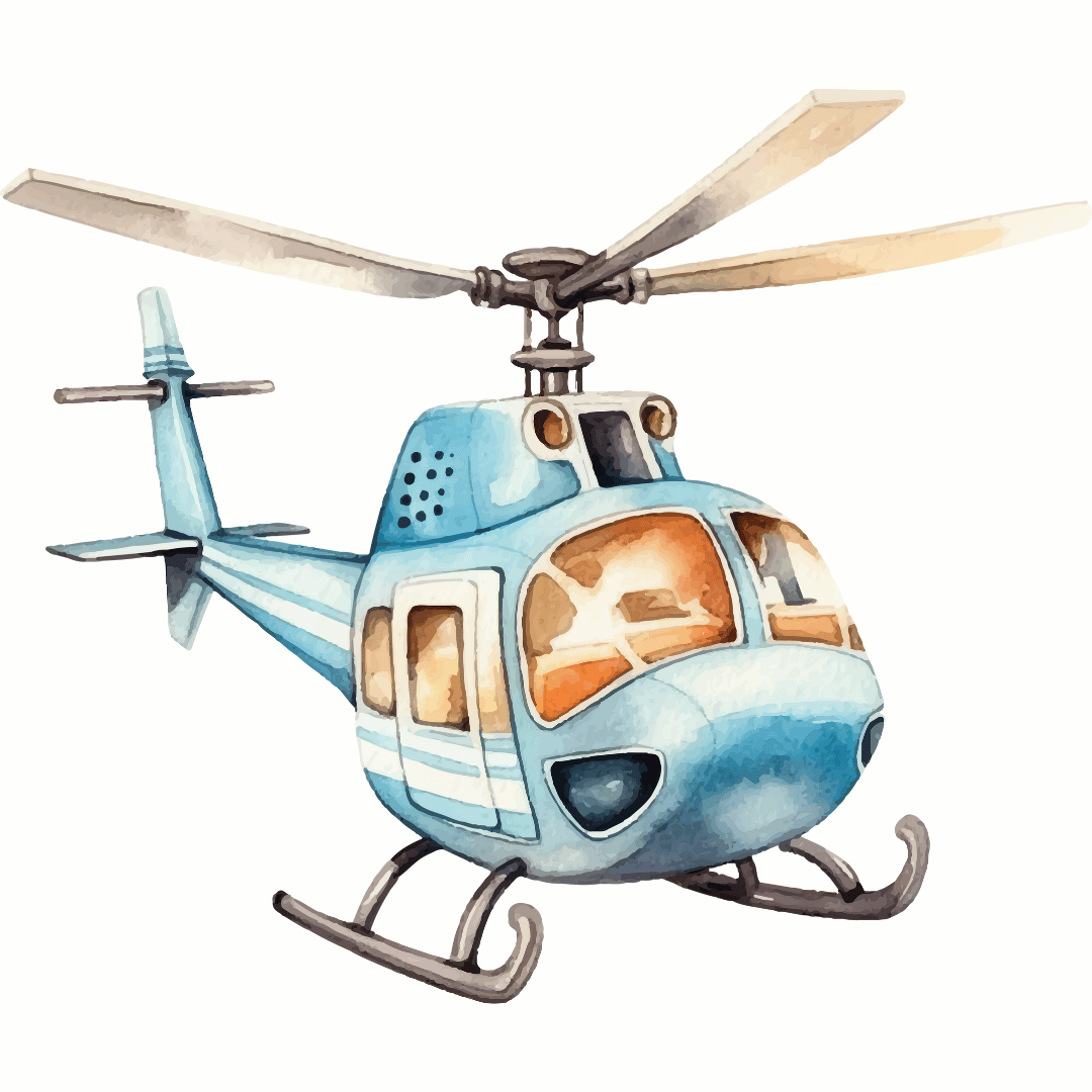 Bügelbild - Plott - Hubschrauber - 13,1cm x 11cm