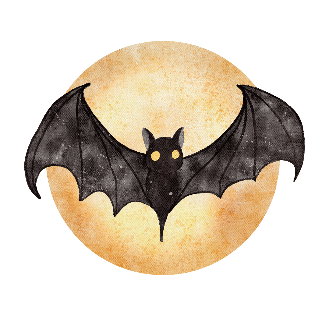 Bügelbild - Plott - Halloween - Fledermaus mit Mond - 14,8cm x 12,4cm