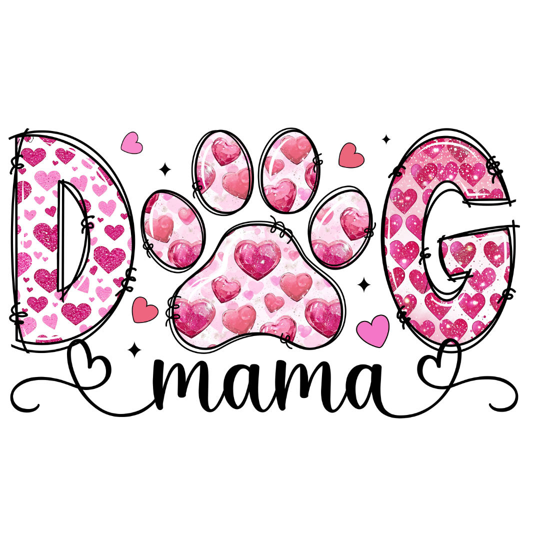 Bügelbild - Plott - Dog Mama - 17,3cm x 9,8cm