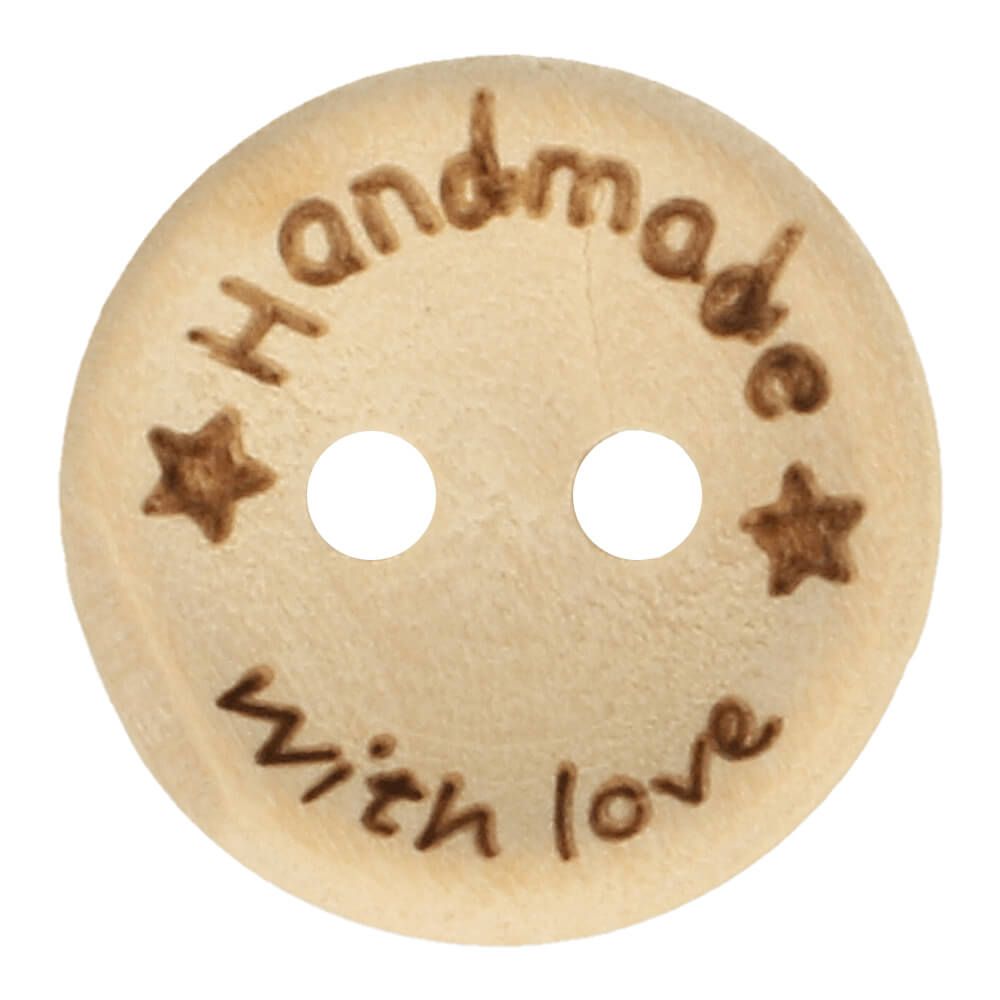 Knopf - Holzknopf - 2-Loch - 15mm - Handmade with love