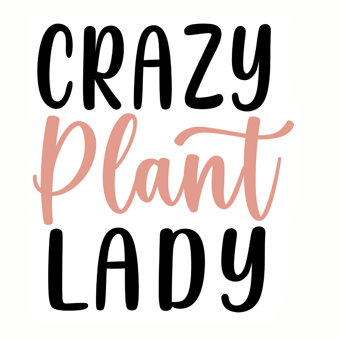 Bügelbild - Plott - Crazy Plant Lady -  11,3cm x 12,5cm