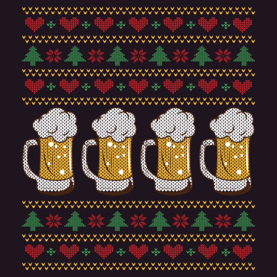 Bügelbild - Plott - Weihnachten - Time for Beer - 14x16,7cm - transparent