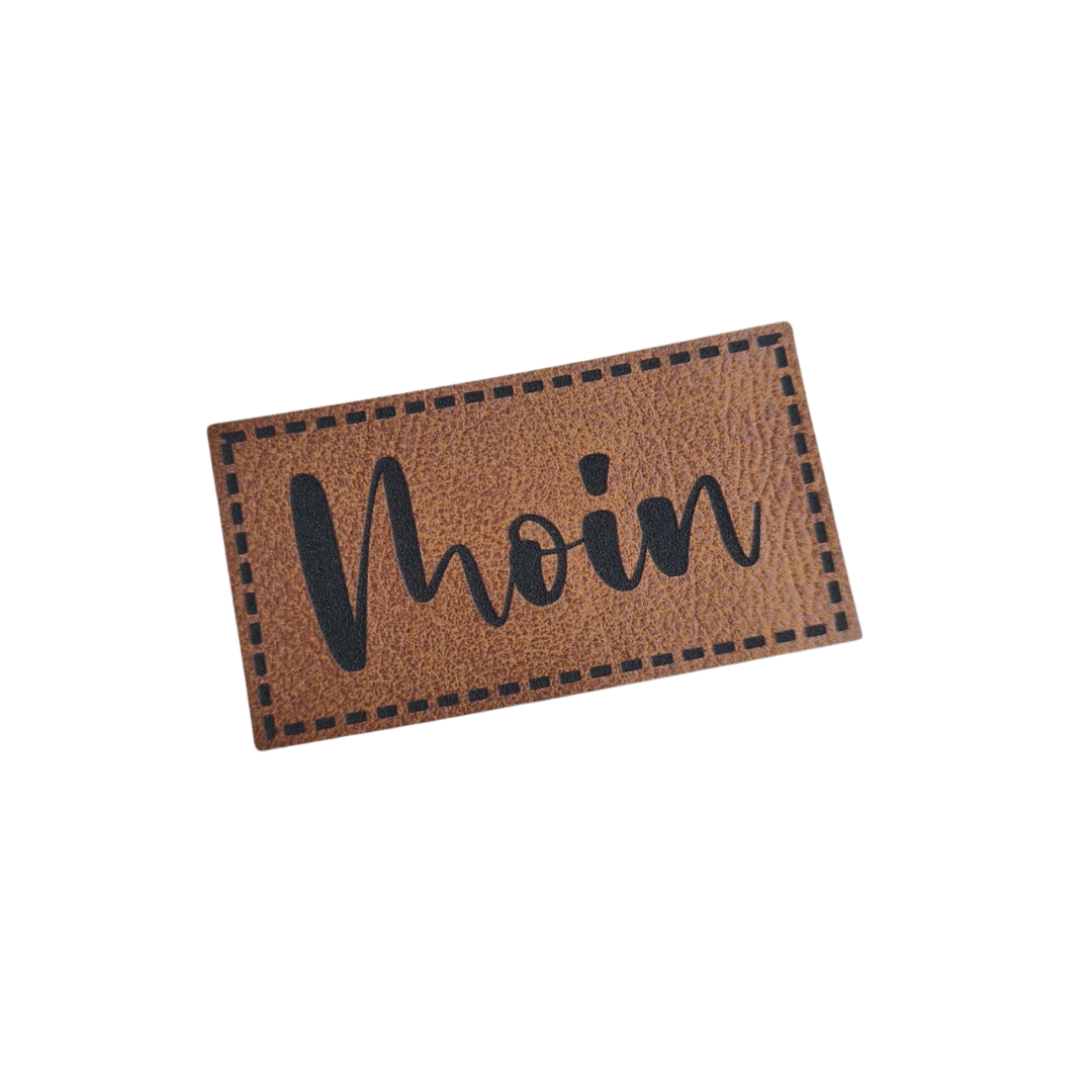 Label - Kunstleder - Braun - 4,5cm x 2,5cm - MOIN