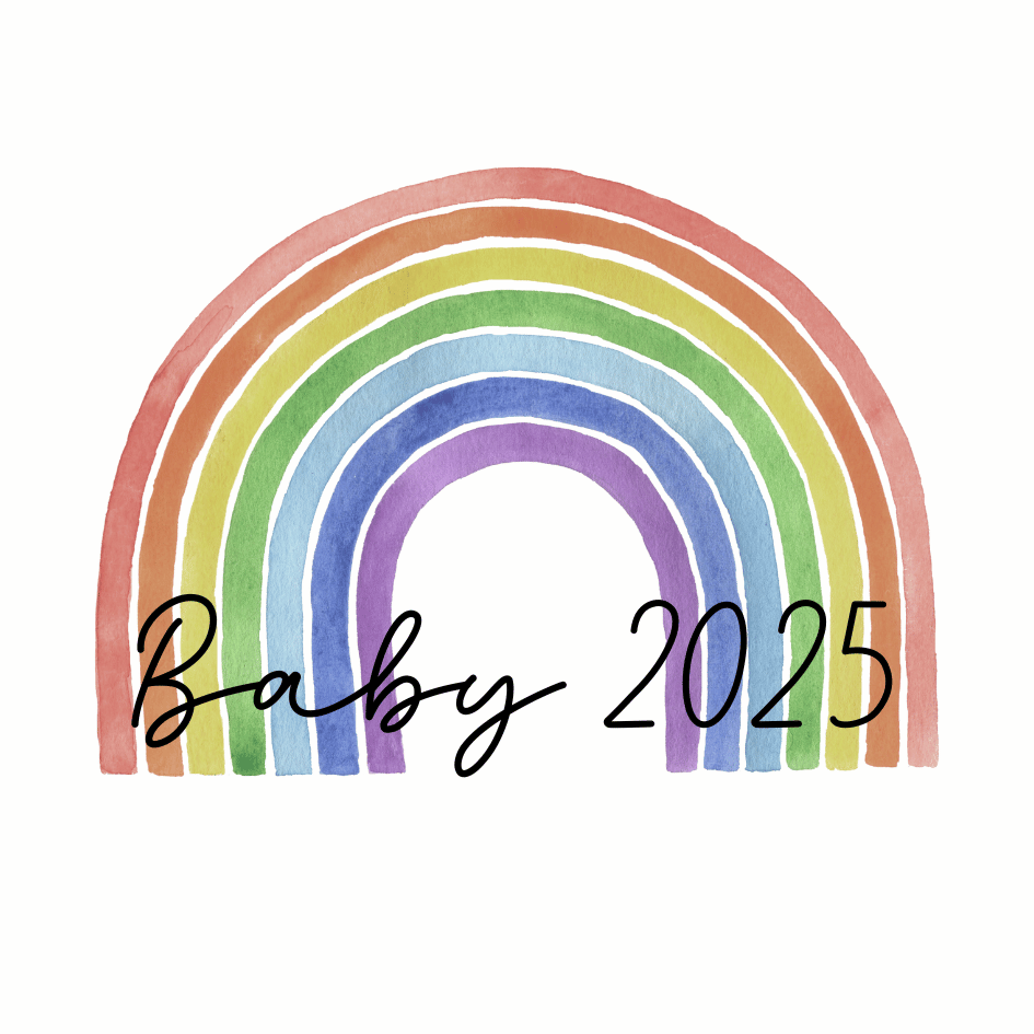 Bügelbild - Plott - Baby 2025 Regenbogen - 15x10,9cm