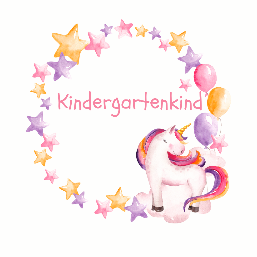 Bügelbild - Plott - Kindergartenkind Einhorn - 14,3cm x 11,5cm