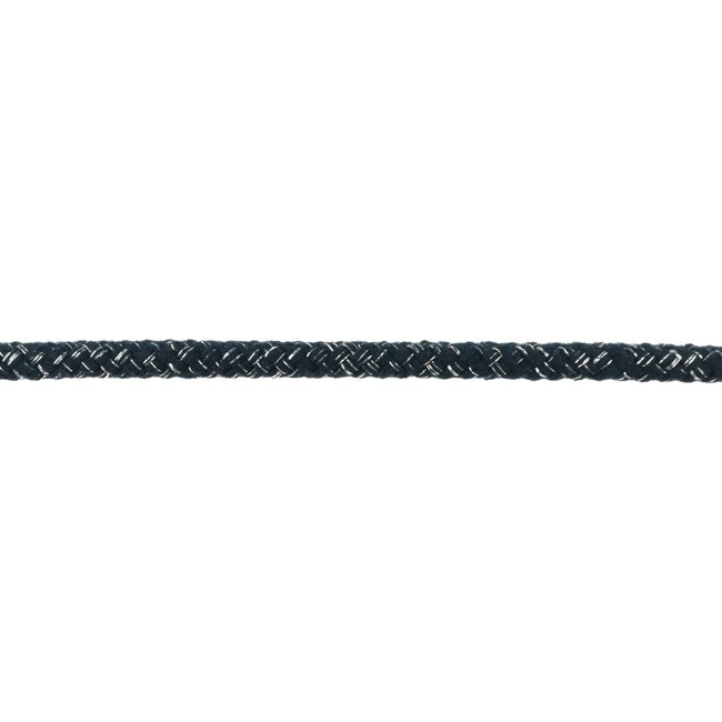 Kordel mit Lurex  - 10mm - Silber/Marine