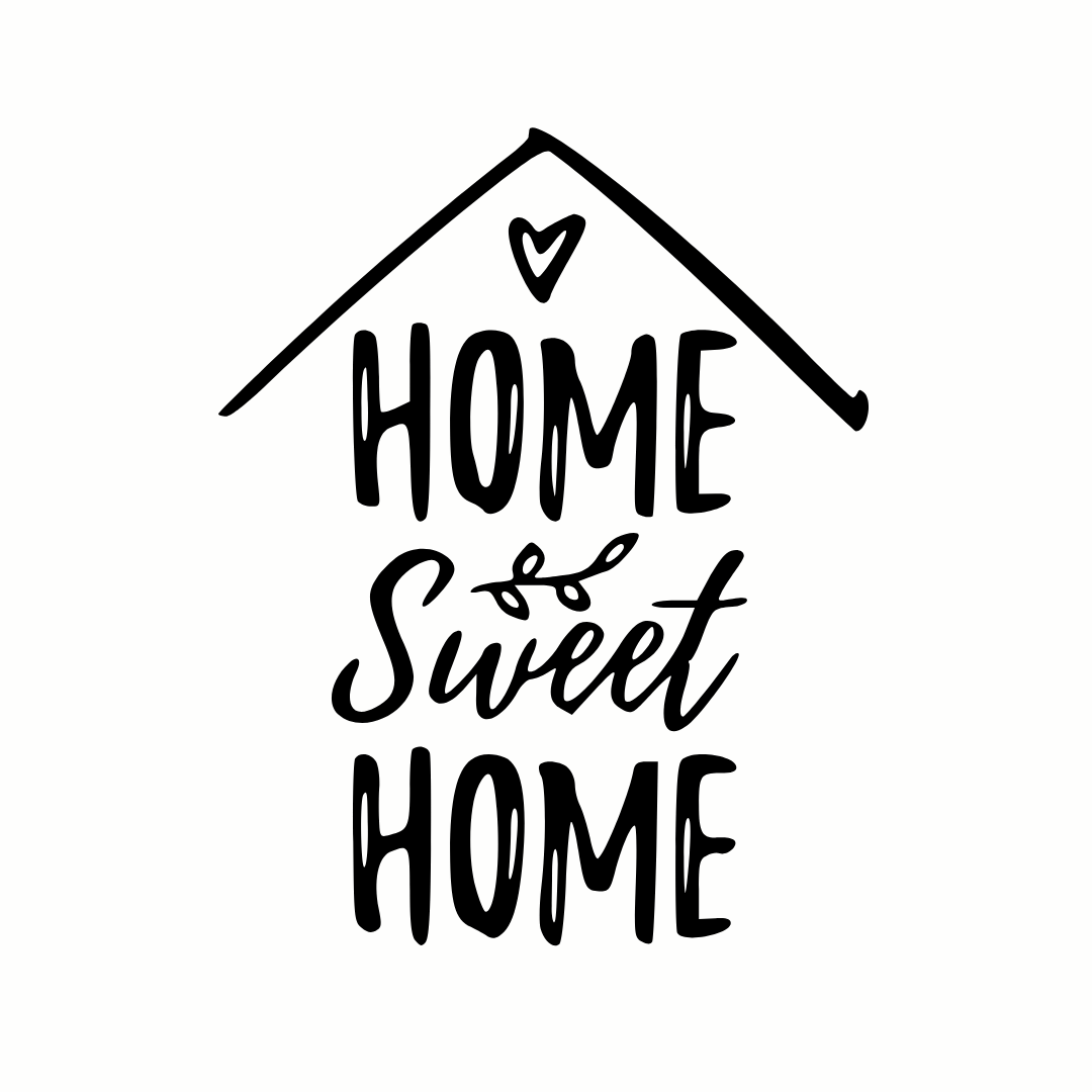 Bügelbild - Plott - Home Sweet Home - 11,7cm x 15cm 